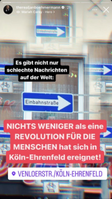 Die veränderte Verkehrsführung ist für Böhmermann "nichts weniger als eine Revolution" 
