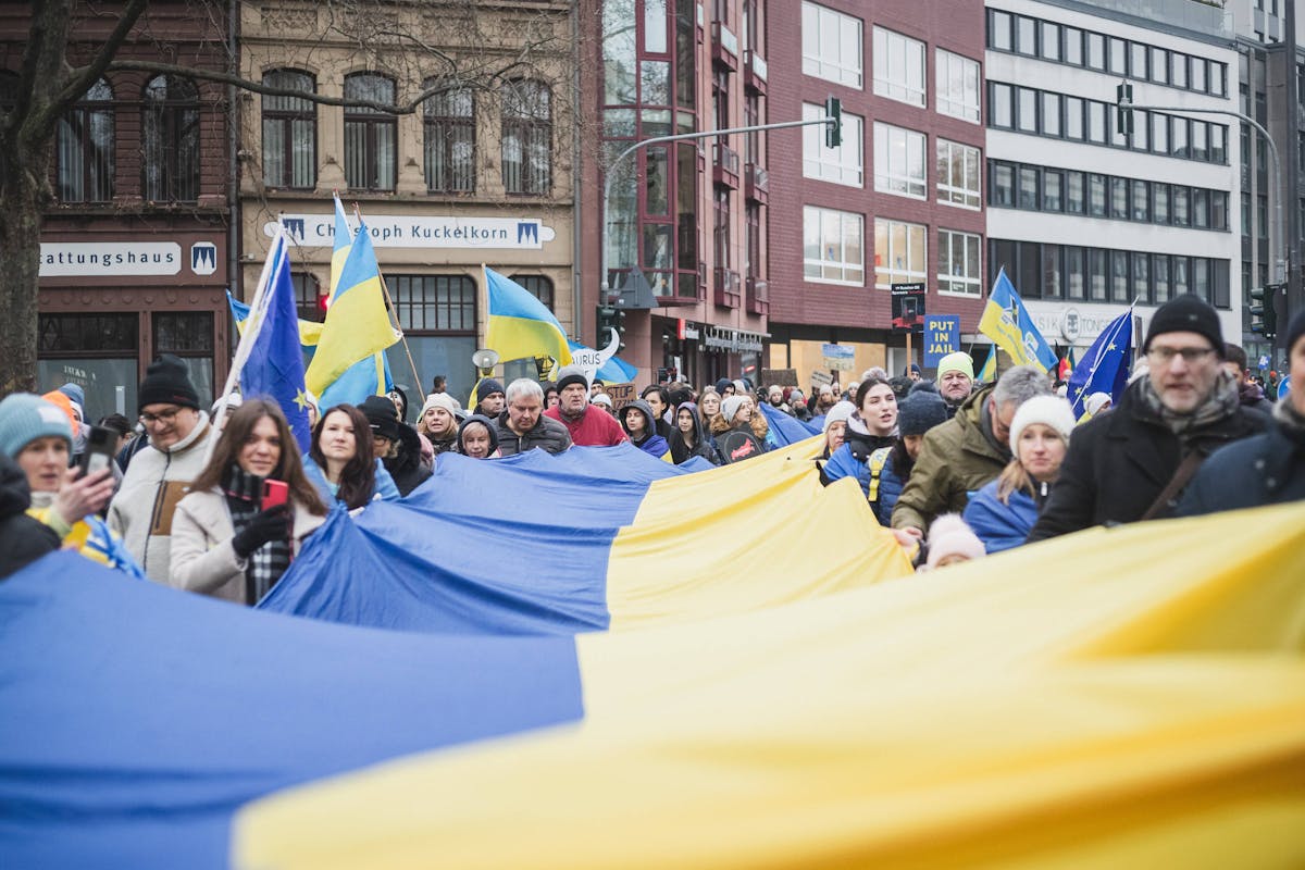 Solidaritätsbekundung mit der Ukraine im Januar 2024 in Köln 